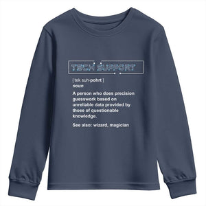 Funny Tech Support Description Youth Sweatshirt TS09 Navy Print Your Wear