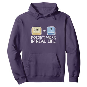 Funny Ctrl Z Doesn't Work In Real Life Hoodie TS09 Purple Print Your Wear