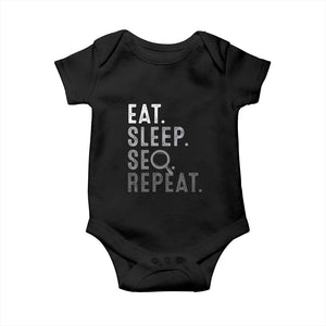 Funny Marketer Baby Onesie Eat Sleep SEO Repeat TS09 Black Print Your Wear