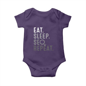 Funny Marketer Baby Onesie Eat Sleep SEO Repeat TS09 Purple Print Your Wear