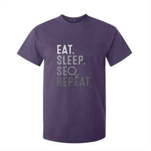 Funny Marketer T Shirt For Kid Eat Sleep SEO Repeat TS09 Purple Print Your Wear