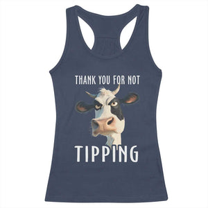 Funny Thank You For Not Tipping Racerback Tank Top TS09 Navy Print Your Wear