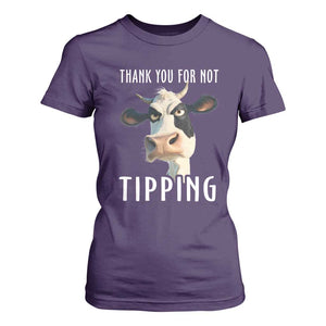 Funny Thank You For Not Tipping T Shirt For Women TS09 Purple Print Your Wear