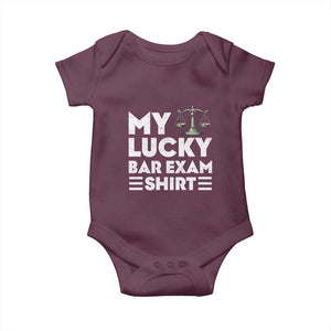 Lawyer Law School My Lucky Bar Exam Baby Onesie TS09 Maroon Print Your Wear