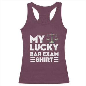 Lawyer Law School My Lucky Bar Exam Racerback Tank Top TS09 Maroon Print Your Wear