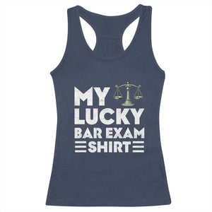 Lawyer Law School My Lucky Bar Exam Racerback Tank Top TS09 Navy Print Your Wear
