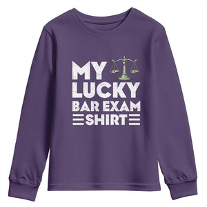 Lawyer Law School My Lucky Bar Exam Youth Sweatshirt TS09 Purple Print Your Wear