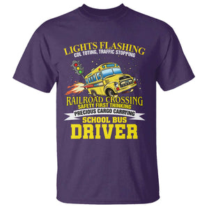 School Bus Drive T Shirt I Am A Lights Flashing Cdl Toting Traffic Stopping TS09 Purple Print Your Wear