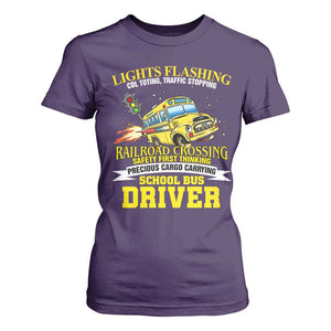 School Bus Drive T Shirt For Women I Am A Lights Flashing Cdl Toting Traffic Stopping TS09 Purple Print Your Wear