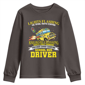 School Bus Drive Youth Sweatshirt I Am A Lights Flashing Cdl Toting Traffic Stopping TS09 Dark Chocolate Print Your Wear