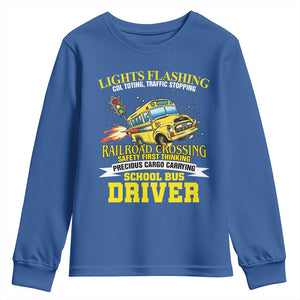 School Bus Drive Youth Sweatshirt I Am A Lights Flashing Cdl Toting Traffic Stopping TS09 Royal Blue Print Your Wear