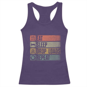 Truck Driver Racerback Tank Top Eat Sleep Drop Load Repeat TS09 Purple Print Your Wear