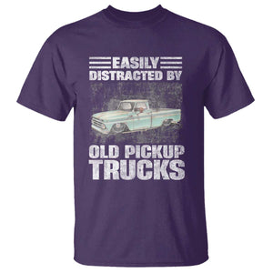 Truck Driver T Shirt Easily Distracted By Old Pickup Trucks TS09 Purple Print Your Wear