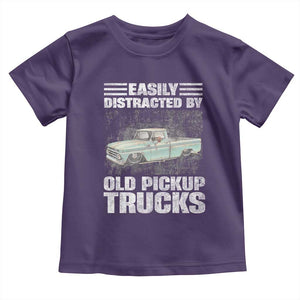 Truck Driver Toddler T Shirt Easily Distracted By Old Pickup Trucks TS09 Purple Print Your Wear