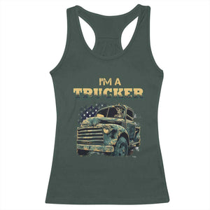 Truck Driver Racerback Tank Top I'm A Trucker TS09 Dark Forest Green Print Your Wear