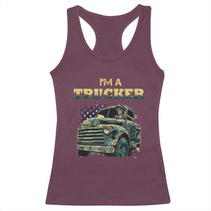 Truck Driver Racerback Tank Top I'm A Trucker TS09 Maroon Print Your Wear