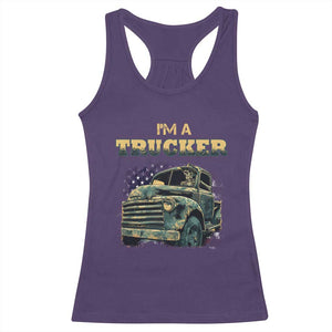 Truck Driver Racerback Tank Top I'm A Trucker TS09 Purple Print Your Wear