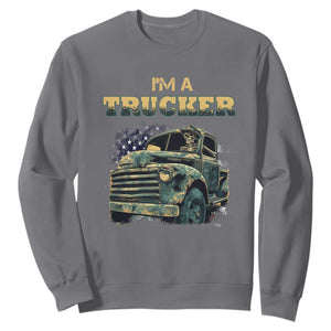 Truck Driver Sweatshirt I'm A Trucker TS09 Charcoal Print Your Wear