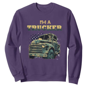 Truck Driver Sweatshirt I'm A Trucker TS09 Purple Print Your Wear