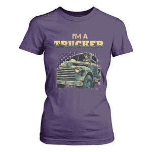 Truck Driver T Shirt For Women I'm A Trucker TS09 Purple Print Your Wear