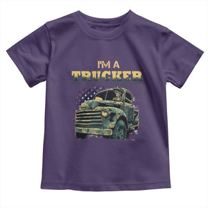 Truck Driver Toddler T Shirt I'm A Trucker TS09 Purple Print Your Wear