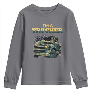 Truck Driver Youth Sweatshirt I'm A Trucker TS09 Charcoal Print Your Wear