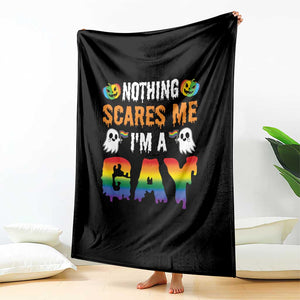 Funny Halloween LGBT Throw Blanket Nothing Scares Me I'm A Gay TS09 Print Your Wear