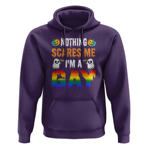 Funny Halloween LGBT Hoodie Nothing Scares Me I'm A Gay TS09 Purple Print Your Wear