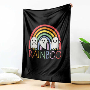 Funny Halloween Throw Blanket Rainboo Cute Ghost Rainbow TS09 Print Your Wear