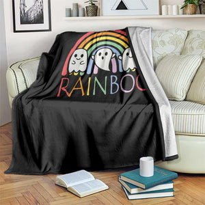 Funny Halloween Throw Blanket Rainboo Cute Ghost Rainbow TS09 Print Your Wear