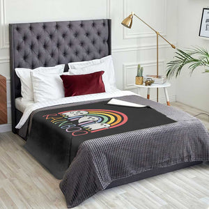 Funny Halloween Throw Blanket Rainboo Cute Ghost Rainbow TS09 Print Your Wear