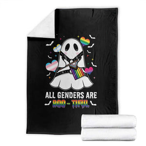 Funny Halloween LGBT Throw Blanket All Genders Are Bootiful Rainbow Flag TS09 Black Print Your Wear