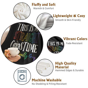 Funny Halloween LGBT Throw Blanket This Is My Straight Costume TS09 Print Your Wear