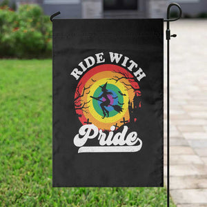 Funny Halloween LGBT Garden Flag Ride With Pride Witch Rainbow TS09 Print Your Wear