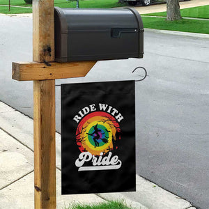 Funny Halloween LGBT Garden Flag Ride With Pride Witch Rainbow TS09 Print Your Wear
