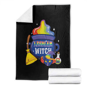 Funny Halloween LGBT Throw Blanket I'm The Lesbian Witch TS09 Black Print Your Wear
