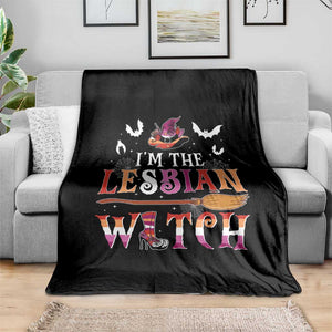 Funny Halloween LGBT Throw Blanket I'm The Lesbian Witch Spooky Season TS09 Print Your Wear