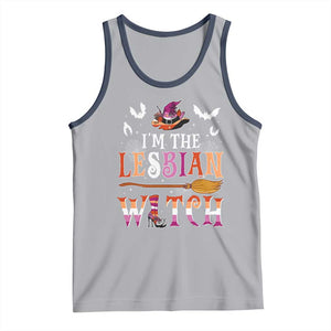Funny Halloween LGBT Tank Top I'm The Lesbian Witch Spooky Season TS09 Athletic Heather Navy Print Your Wear