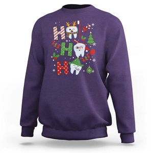 Dentist Christmas Ho Ho Ho Funny Tooth Dental Sweatshirt TS09 Purple Print Your Wear