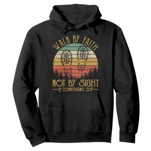 Christian Hoodie Walk By Faith Not By Sight Retro TS09 Black Print Your Wear