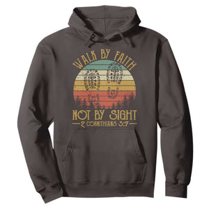 Christian Hoodie Walk By Faith Not By Sight Retro TS09 Dark Chocolate Print Your Wear