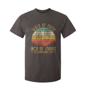 Christian T Shirt For Kid Walk By Faith Not By Sight Retro TS09 Dark Chocolate Print Your Wear