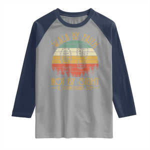 Christian Raglan Shirt Walk By Faith Not By Sight Retro TS09 Sport Gray Navy Print Your Wear