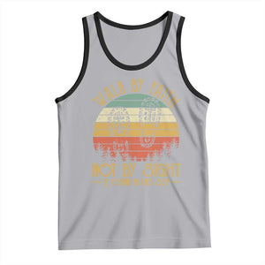 Christian Tank Top Walk By Faith Not By Sight Retro TS09 Athletic Heather Black Print Your Wear