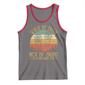 Christian Tank Top Walk By Faith Not By Sight Retro TS09 Deep Heather Red Print Your Wear