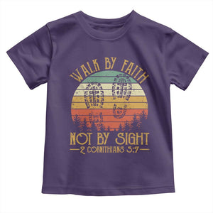 Christian Toddler T Shirt Walk By Faith Not By Sight Retro TS09 Purple Print Your Wear