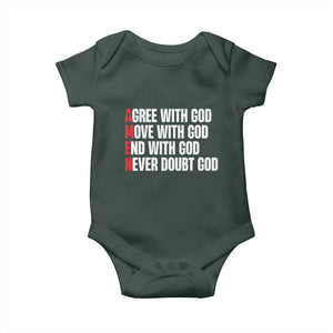 Christian Baby Onesie Amen Agree Move End With God Never Doubt God TS09 Print Your Wear