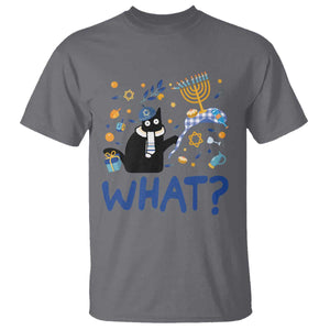 Funny Hanukkah Cat What T Shirt TS09 Charcoal Print Your Wear