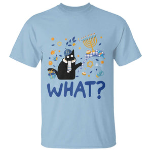 Funny Hanukkah Cat What T Shirt TS09 Light Blue Print Your Wear