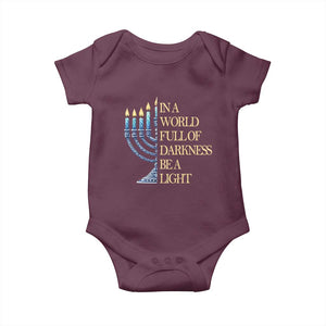 Be A Light Hanukkah Baby Onesie TS09 Maroon Print Your Wear